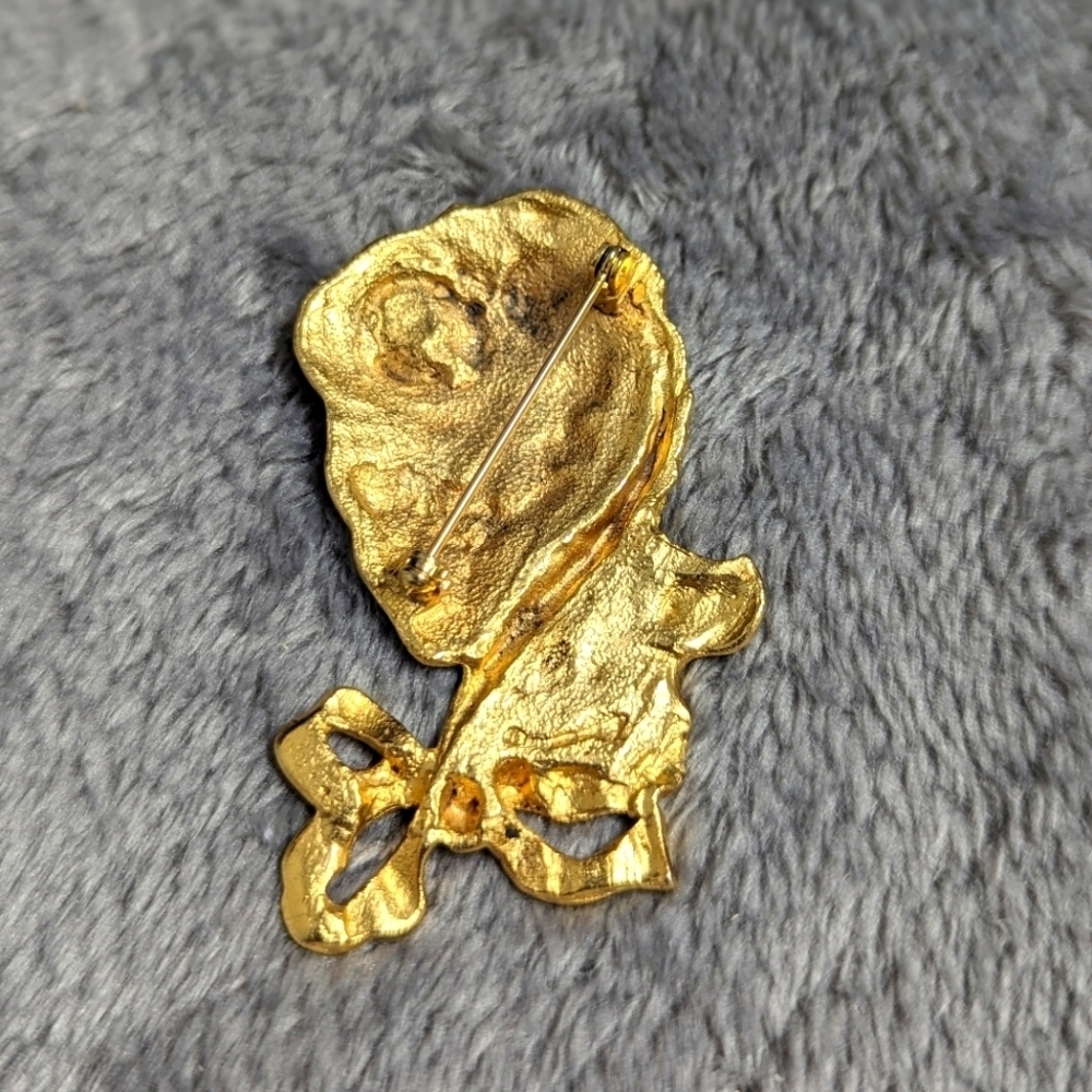 Vintage 80's Goldtone Woman's Profile Brooche - Picture 3 of 6